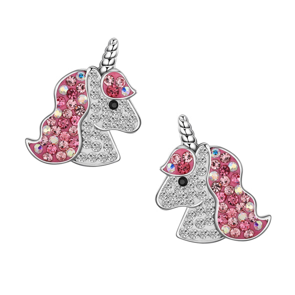 Crystal Unicorn Stud Earrings