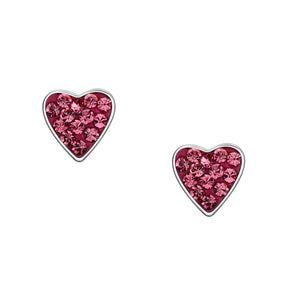 Crystal Heart Stud Earrings