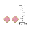 Four Leaf Clover Stud Earrings - Pink