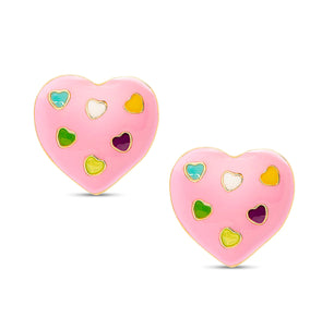 Puffed Heart Stud Earrings