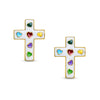 Cross Stud Earrings - White