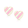 Striped Heart Stud Earrings