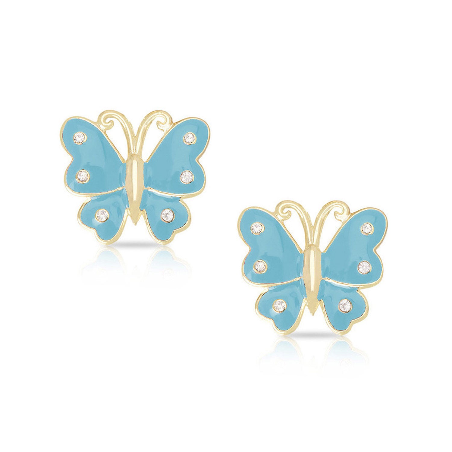 Buy Animals online : Sterling silver 925 blue butterfly earrings 6 x 4.5mm  - Com-forsa S.L.