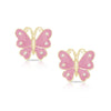 Butterfly Stud Earrings with Crystals