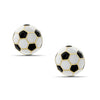 3D Soccer Ball Stud Earrings - Black