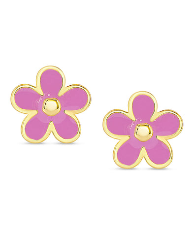 Flower Stud Earrings (Pink)