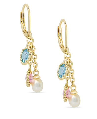 CZ & Pearl Charms Earrings