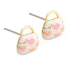 Pink Hearts Handbag Stud Earrings