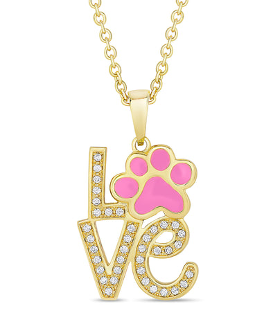 Puppy Love CZ Pendant (Pink)