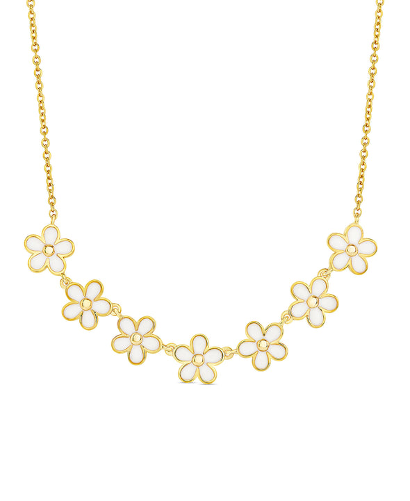 Flower Frontal Necklace (White)