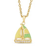 Sailboat Necklace with CZ