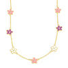 Flower CZ Station Necklace - Multi