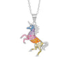 Rainbow CZ Unicorn Necklace