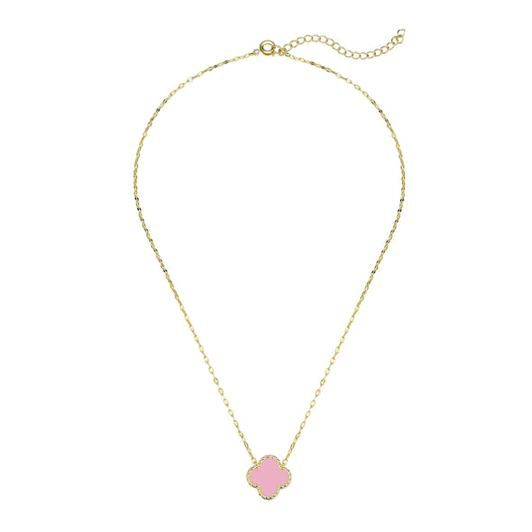 Four Leaf Clover Necklace - Pink