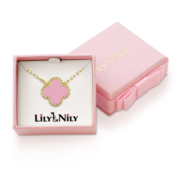 Four Leaf Clover Necklace - Pink