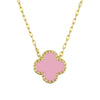 Four Leaf Clover Necklace - Pink