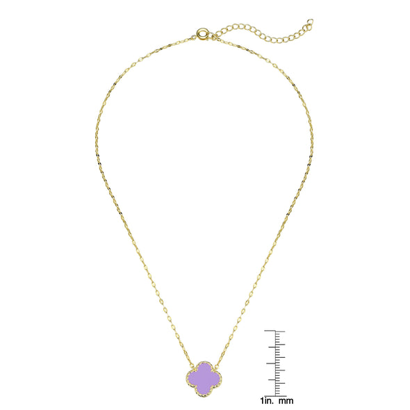 Four Leaf Clover Necklace - Purple