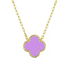 Four Leaf Clover Necklace - Purple