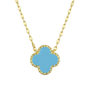 Four Leaf Clover Necklace - Turquoise