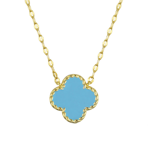 Four Leaf Clover Necklace - Turquoise