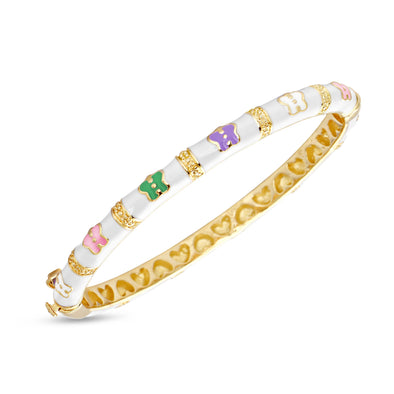Bamboo Butterfly Bangle - White