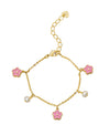 Flowers and Pearls Charm Bracelet