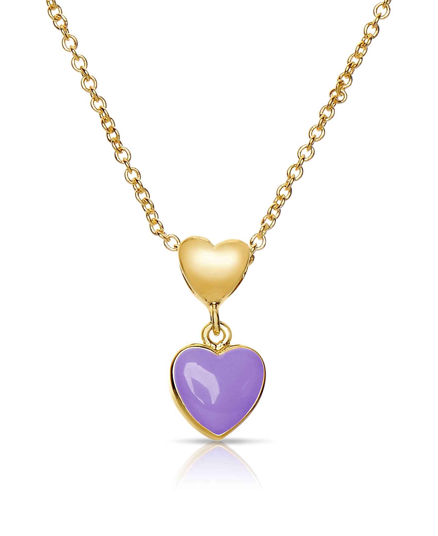 Purple Sapphire Necklace - Pear 0.73 Ct. - 14K Yellow Gold