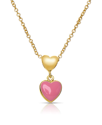 Double Heart Pendant (Pink)