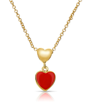 Double Heart Pendant (Red)