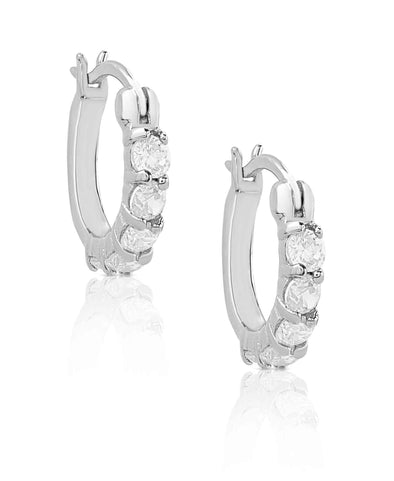 CZ Hoop Earrings in Sterling Silver