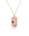 Dog Tag Pendant with CZ and Butterflies