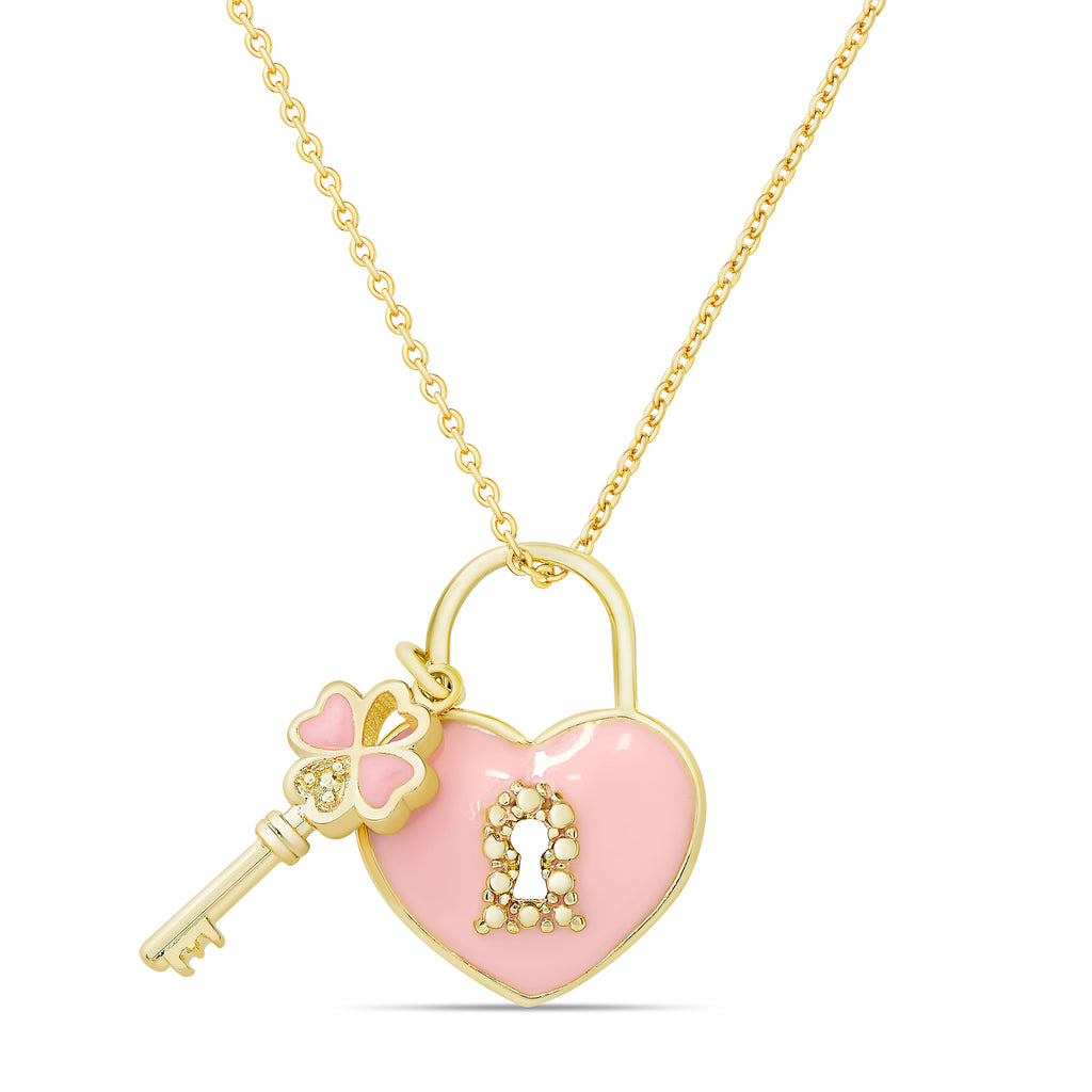 Heart Lock & Key Pendant (Double-Sided) – Lily Nily