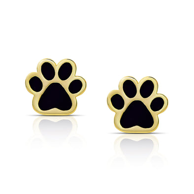 Dog Paw Stud Earrings