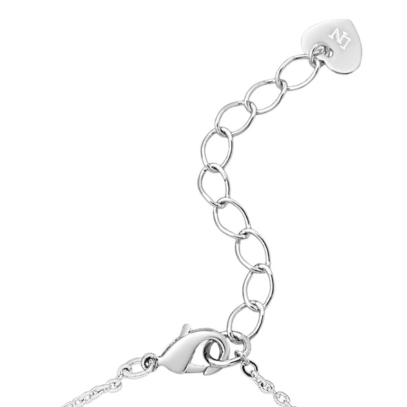 Open Heart CZ Necklace in Sterling Silver
