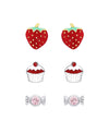 'Something Sweet' 3-Pair Stud Earrings Set in Sterling Silver