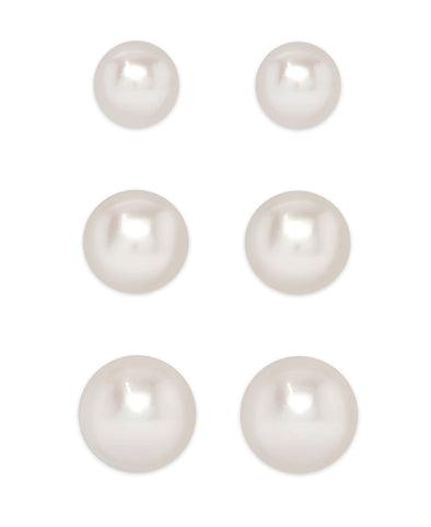 Graduated Freshwater Pearls Stud Set in Sterling Silver