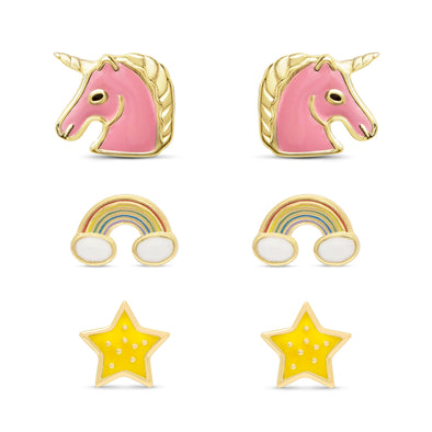 Magical Unicorn Stud Set in Sterling Silver