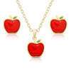 Apple Pendant and Stud Earrings Set