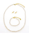 Freshwater Pearl Set in Sterling Silver - Necklace, Bracelet, Earrings