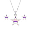Striped Star Necklace and Earrings Set