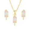 Glitter Ice Cream Necklace and Earrings Set