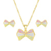 Glitter Bow Necklace and Earrings Set